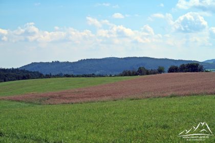 W oddali widoczny szczyt Straznice (494 m.n.p.m.).