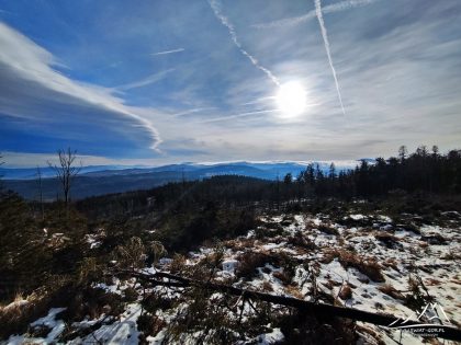 Panorama widokowa ze szlaku w kierunku Przełęczy Lądeckiej